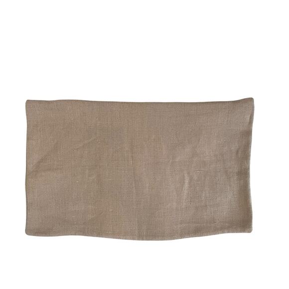 Restoration Hardware Suede & Linen Lumbar Pillow Cover 13x21 Camel NEW - Picture 2 of 13